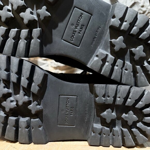 Louis Vuitton 2019 Black Nubuck Monogram Eclipse Chain Hiking Boots - Picture 9 of 12